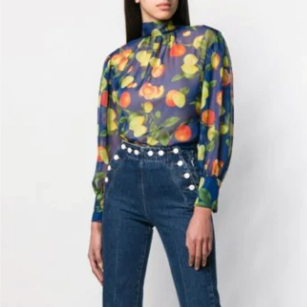 MSGM Miliano Citrus Print Blouse